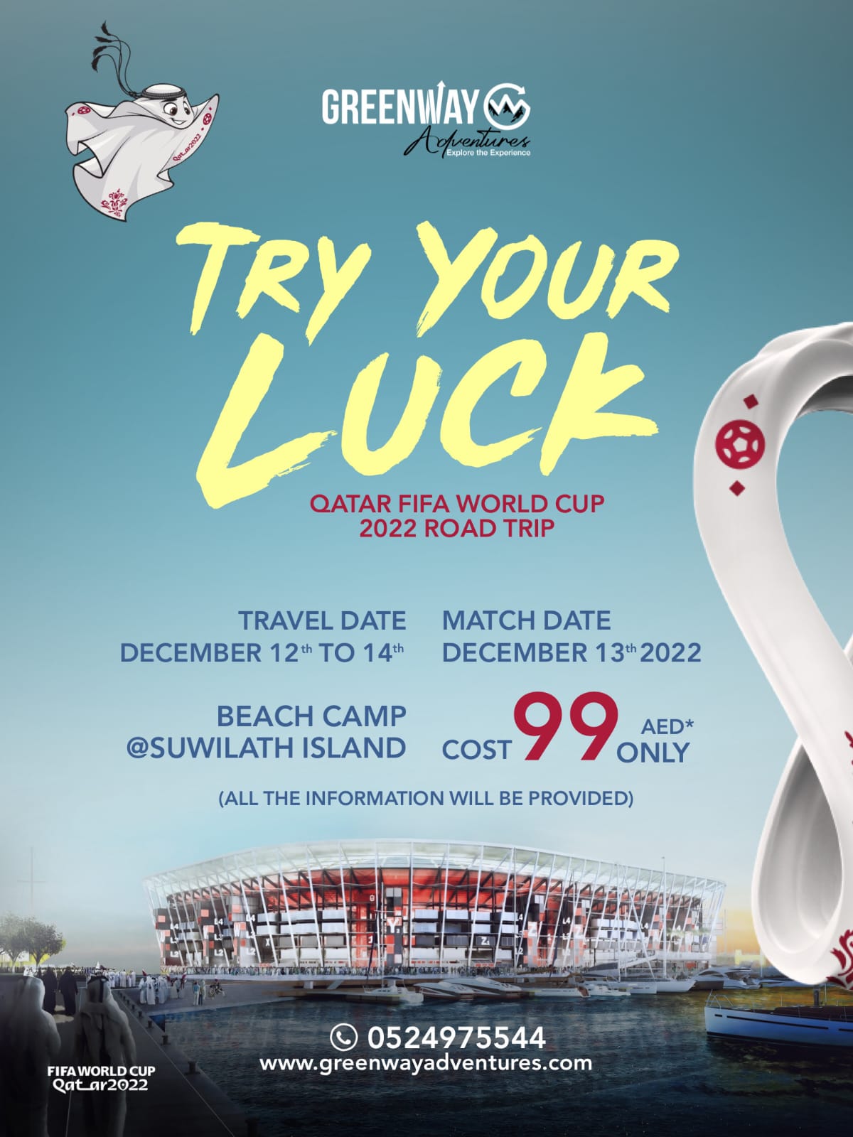 Try Your Luck ! FIFA World Cup Qatar 2022 Road Trip & Camping